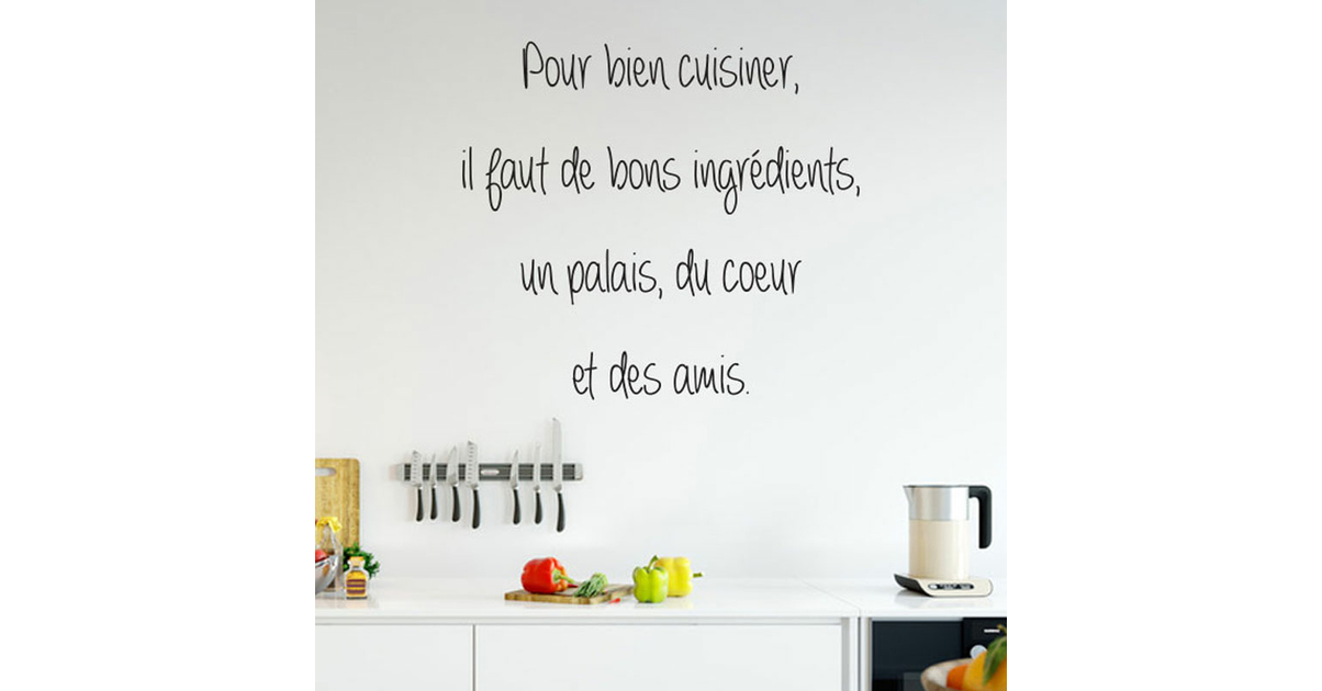 Sticker citation Bien cuisiner - Stickers Cuisine - Artsdeszifs